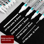 0.7/1.0/1.5/3.0mm White Marker Pens Oily Waterproof Permanent Paint Markers For Wood Plastic Leather Glass Stone Metal Supplies