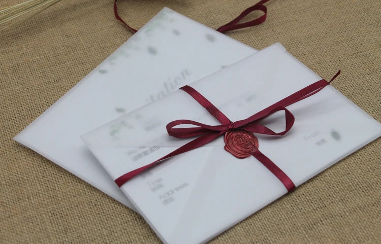 10pcs Custom Translucent Sulfuric Acid Paper Envelopes, Used For DIY Postcard/Card Storage, Wedding Invitations, Gift Packaging