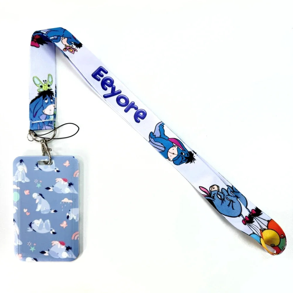 Disney's Credential Holder Mickey Mouse Lanyard Bear Phone Rope ID Card Badge Holder Princess Neck Strap Cartoon Keychain Gift