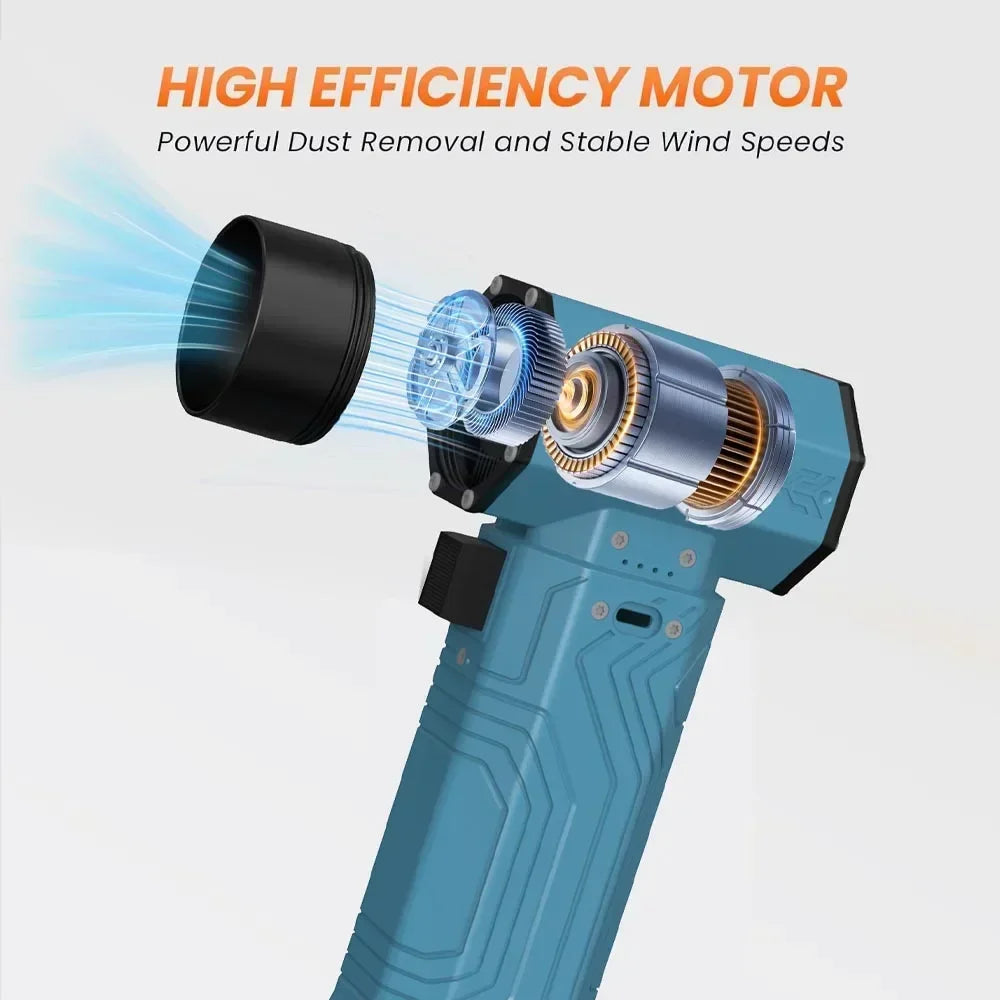 500000RPM Air Blower Powerful Turbo Fan Jet 10000mAh 600g Thrust 70m/s Wind Brushless Duster, vacuum leaf Removal Dryer for car