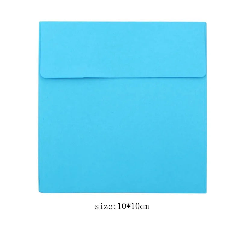 20Piece 10*10cm Square Color Candy Small Envelope DIY Colour Purple/Black/Green/cowhide/yellow/Blue/Pink