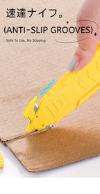 Yellow Safe Portable Box Opener Utility Knife with Plastic Handle And Sharp Blades Office Supply Tool