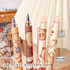 6Pcs Cute Capybara Gel Pen Set Kawaii Quick Drying Erasable Blue Ink Pens For School Office Stationery Supplies