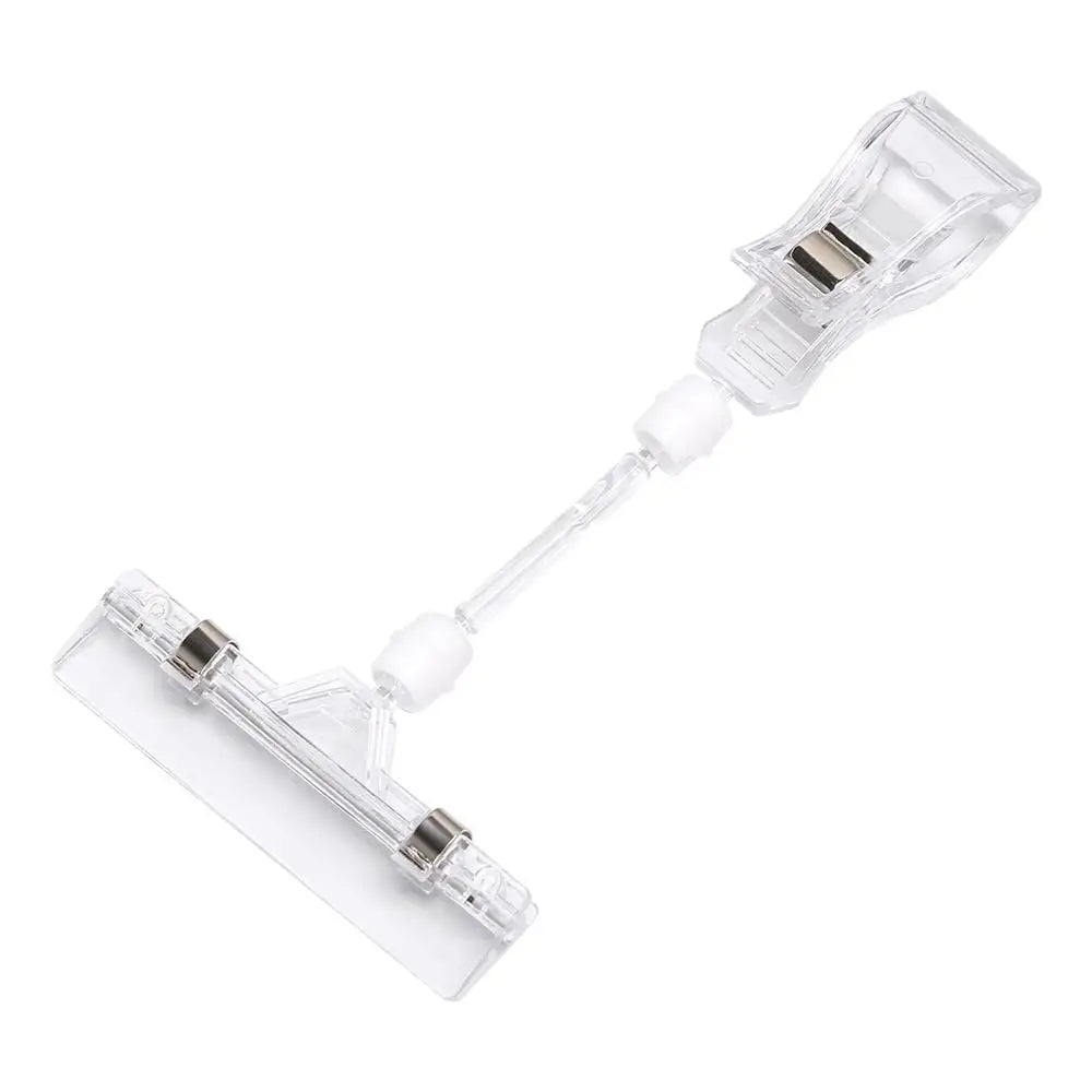 Transparent Clip Plastic Double Clip Adjustable Sign Card Display Holder Advertising Folder Clamp Office School Binding Supplies