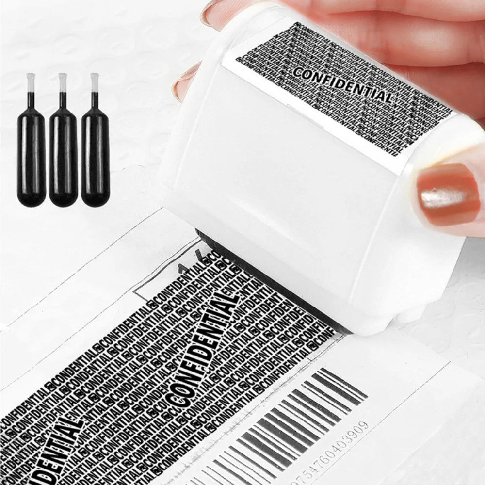Leakproof Identity Theft Protection Roller Stamp Roller Stamp Portable Identity Stamp Roller Ink Refill Hide ID