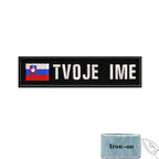 1PC 10cmX2.5cm Custom Name Flag Patch Stripes Badge Iron On Or Hook Loop Estonia Austria Bulgaria Hungary Romanian Ireland
