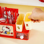 Genuine Sanrio Hello Kitty Desktop Stationery Mark Pen Holder Desk Organizers Shelves Bookshelf Home Office Storage Box