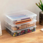 Portable A4 A5 File Organizer Multifunctional Transparent Document Storage Container Dustproof File Box Home Office Supplies