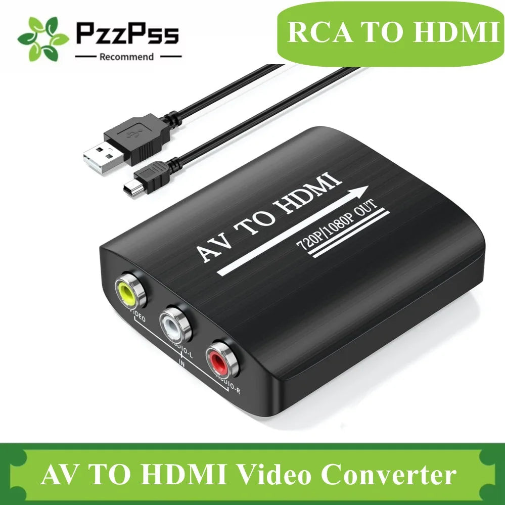HD 1080P AV to HDMI RCA To HDMI Composite Adapter Converter With USB Cable CVBS AV Adapter For N64 Wii PS1/2/3 Xbox One SNES Etc