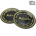10Pcs Umrah Eid Mubarak Ramadan Party Disposable Tableware Kaaba Paper Plates Cups Napkin Muslim Islamic Eid Al-Fitr Decoration