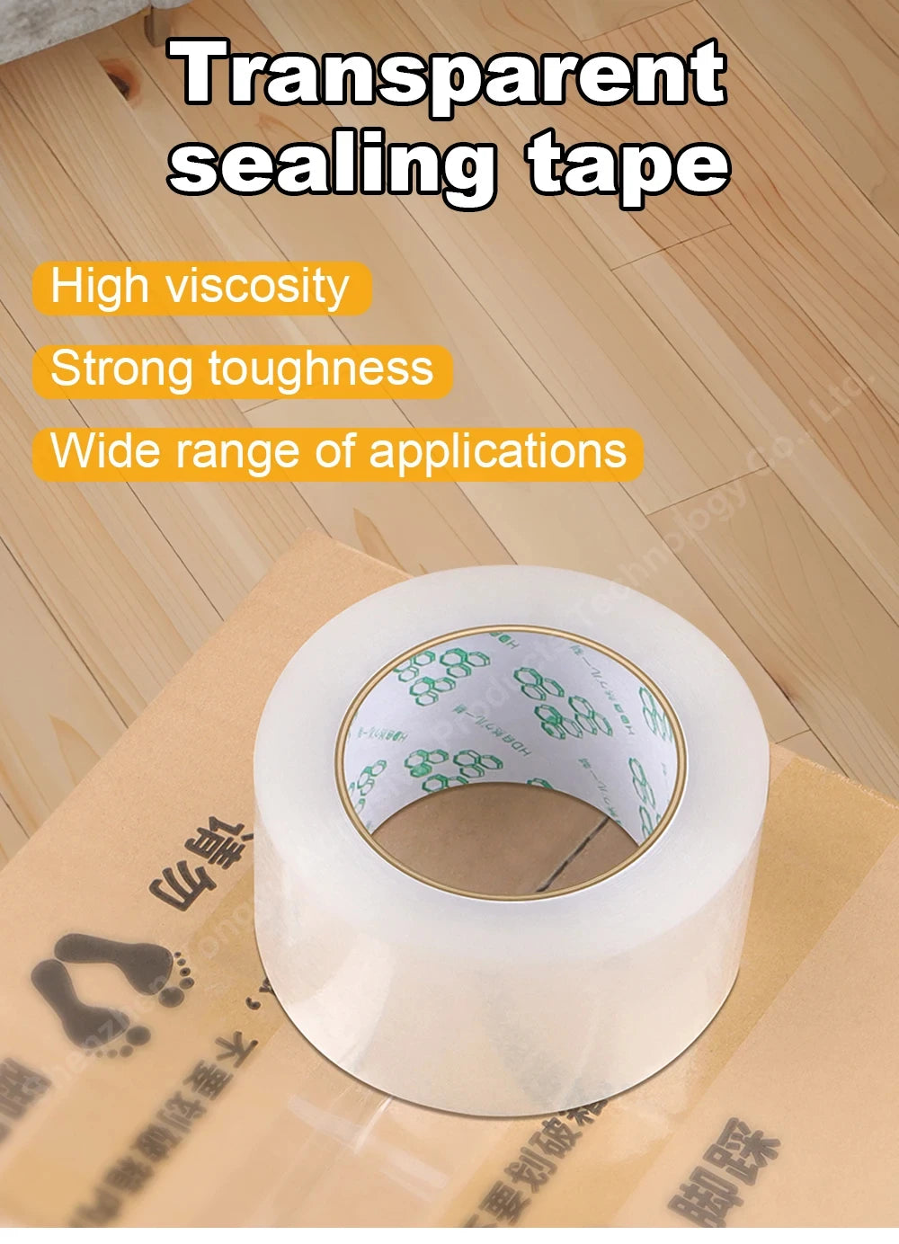 Transparent Tape  BOPP White Packaging Sealing Logistics Carton High Viscosity Express Office Fixed Items Bundling Parcels