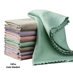 Fish Scale Microfiber Cleaning Cloth Lint Free No Trace Reusable Polishing Rag For Window Car Kitchen Mirror Glass