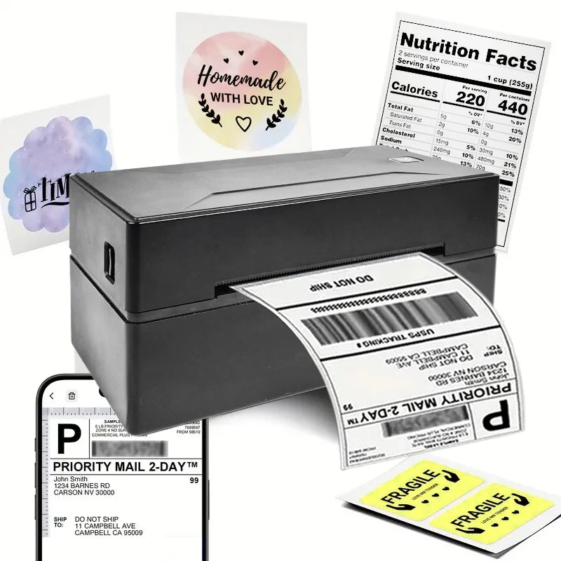 Marklife Thermal Label Printer Small Shipping Label Bluetooth-compatible Printer 4X6inch for iPhone Android Mac Window D200