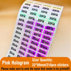 210pcs Custom Waterproof Name Tag Sticker Kawaii Stationery Stickers Decals Personalized First Name Label for Children School