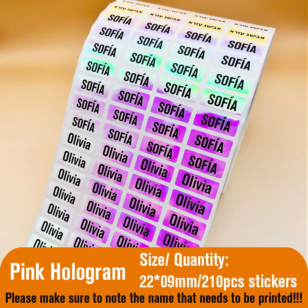 210pcs Custom Waterproof Name Tag Sticker Kawaii Stationery Stickers Decals Personalized First Name Label for Children School