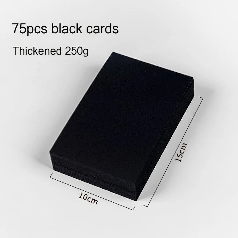 20-100 Sheets Black Paper for Drawing Diy Crafts Decorative Packaging 180/230/300gsm/m² Thickened Paper Cardboard Sketch Pad