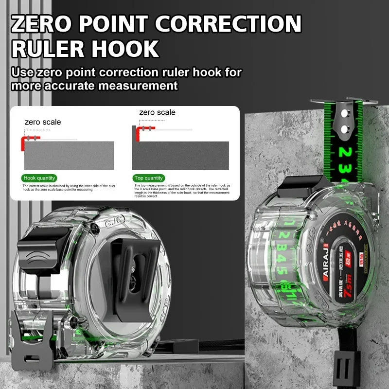 3-10M Self Locking Tape Measure High Precision Fluorescent Scale Wear Resistant Drop Proof Ruler for Construction Measurement