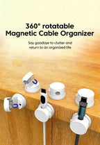360 Rotation Magnetic Cable Clip Cable Organizer Holder Adhesive Wire Keeper Management USB Charging Line Winder For Home Office