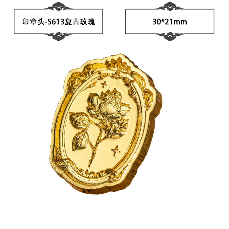 Plant Wax Stamp Seal Wax Print Thick Copper Head Carved Sealing Tool Holiday Party Invitation Letter Wedding Decorative