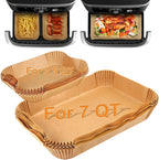 Large Rectangle Air Fryer Disposable Paper Liner 31 cm Nonstick Airfryer Parchment Special Baking Paper for 3-9QT Cooking Basket