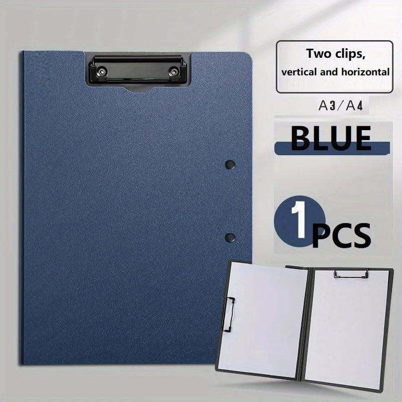 A4 File Folders Clipboard Writing Pad Memo Clip Board Double Clips Test Paper Storage Organizer For School Stationary Supplies