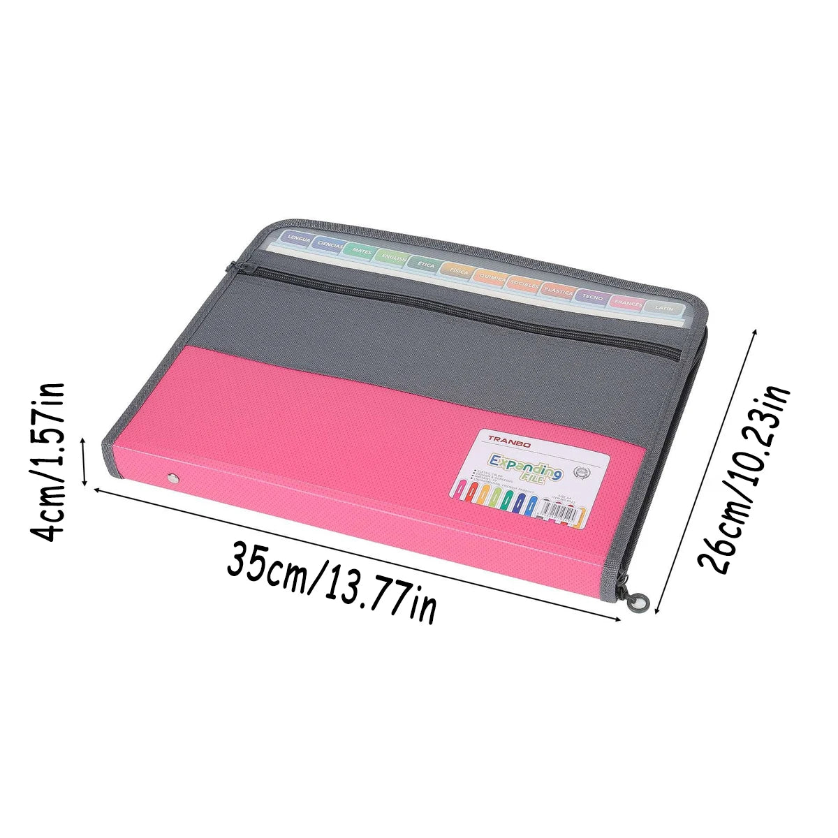 Accordion File Organizer with Safe Zipper, 13 Pocket Expanding File Folder with Front Pencil Pouch, School Office Supplies