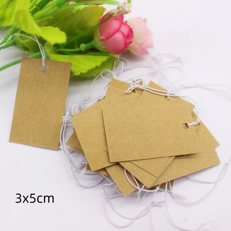 100 pieces of large-sized jewelry price tags, paper price tags, price tags, gold and silver border price tags