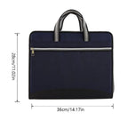 Versatile Canvas A4 Documents File Bag Large Capacity Double Zipper Accordion Folder 12-Layer Business Briefcase