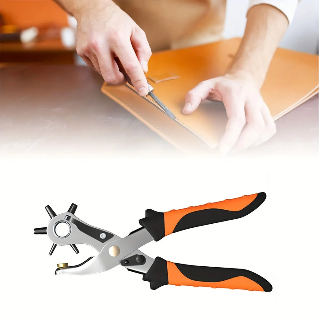 New Orange Professional Leather Hole Puncher Tool for Belts, Watch Bands, Handbag Straps and More