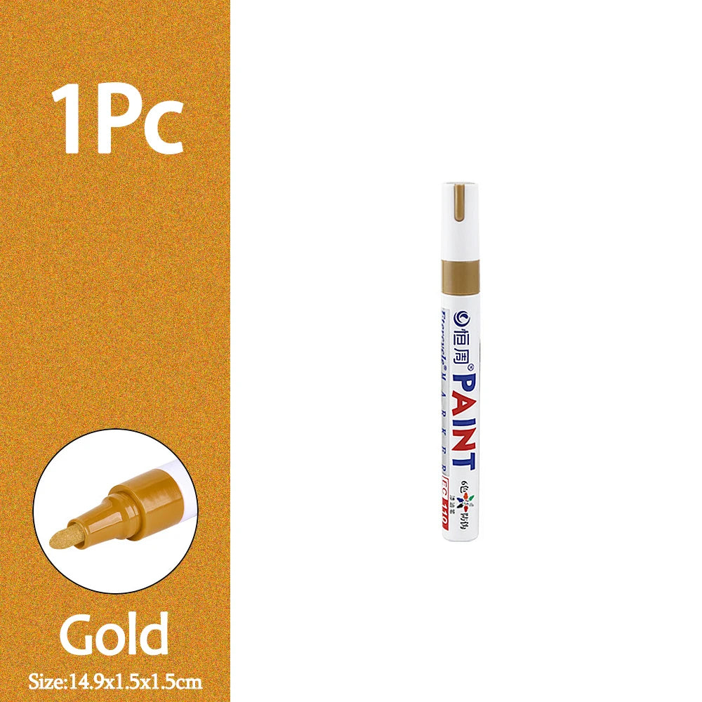 1/3/6/12Pcs Colorful Permanent Paint Marker Waterproof White Markers Tire Tread Rubber Fabric Paint Metal Paint Marker Pens