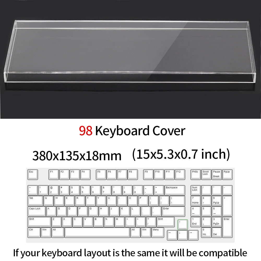 Acrylic Mechanical Keyboard Dust Cover New Mechanical Gaming Keyboard 104 Keys Mouse Protection Transparent Cover