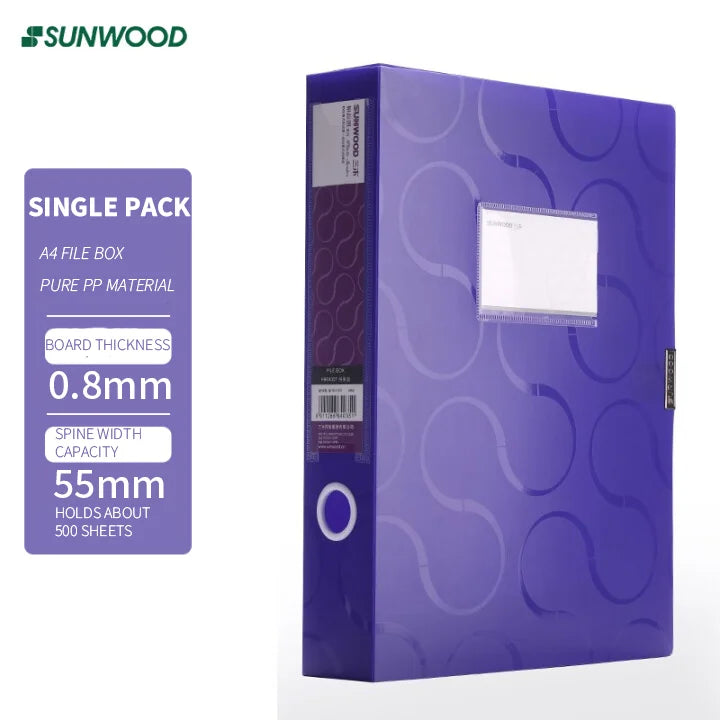 SUNWOOD Plato Series A4 File Organizer Boxes,  Colorful Document Storage Folders, Mixed Colors, FBE4006,FBE4007