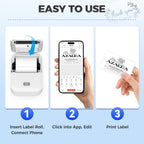 Marklife X2 Mini Printer Label Inkless Bluetooth Portable Adhesive Sticker Label Machine DIY Name Tag Barcode or 1PK Label Paper