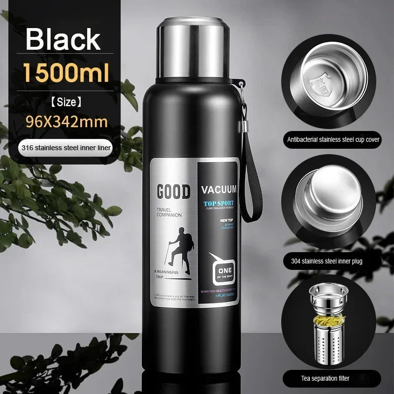 Large Capacity Cold Thermal Thermos Tumbler Stainless Steel Insulated Tea Coffee Water Bottle Insulation Flask Pot Travel Mug