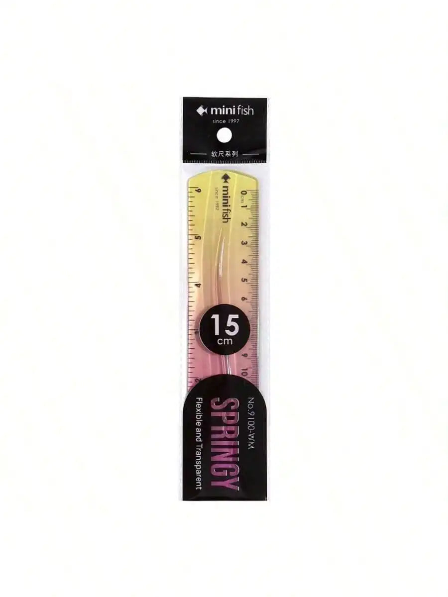 20cm/15cm Flexible Soft Ruler Gradient Rainbow Color Style Dual Unit Measurement in Cm and Inch  for Office Students School Use
