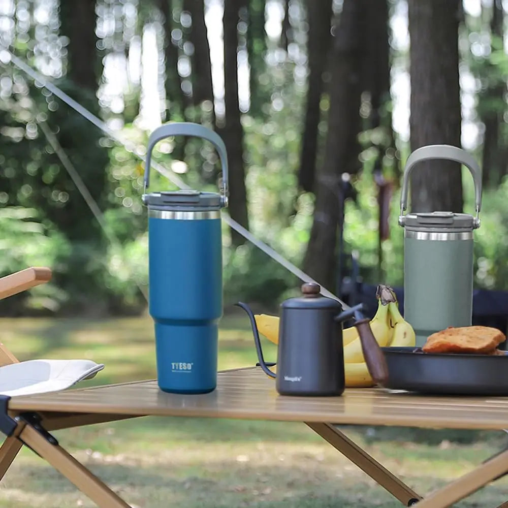 Tyeso 1200ML Vacuum Flasks Stainless Steel Coffee Cup Cold Hot Double-layer Insulated Tumbler Thermo Water Bottle Car Travel Mug