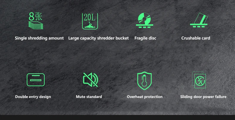 Upgrade New 20L GD9138 Electric Paper Shredder 2X15MM Office A4 Paper Shredder Granular Household High-power Silent Paper Shredd