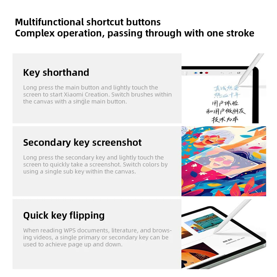 Original Redmi Stylus Pen 240Hz Draw Writing Screenshot Tablet 4096 Level Palm Rejection For Redmi Pad Pro / Redmi Pad 2