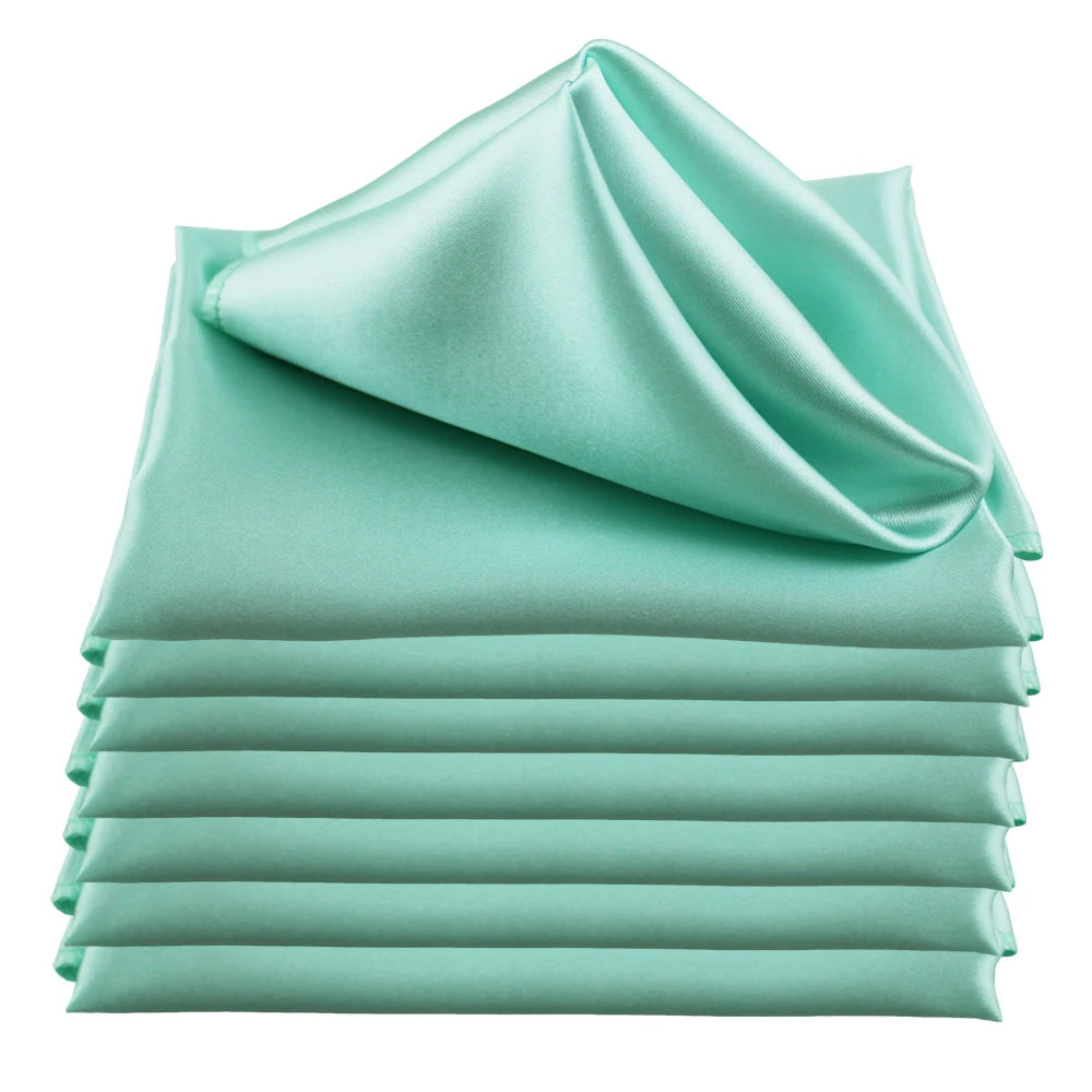 12pcs 45x45cm Satin Table Napkins Soft Cloth Handkerchief For Wedding Party Decors Birthday Christmas Home Tea Towel Napkin