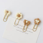 5PCS flower Paper Clips cream Bookmarks Planner Clips for Fun Office Supplies School Gifts