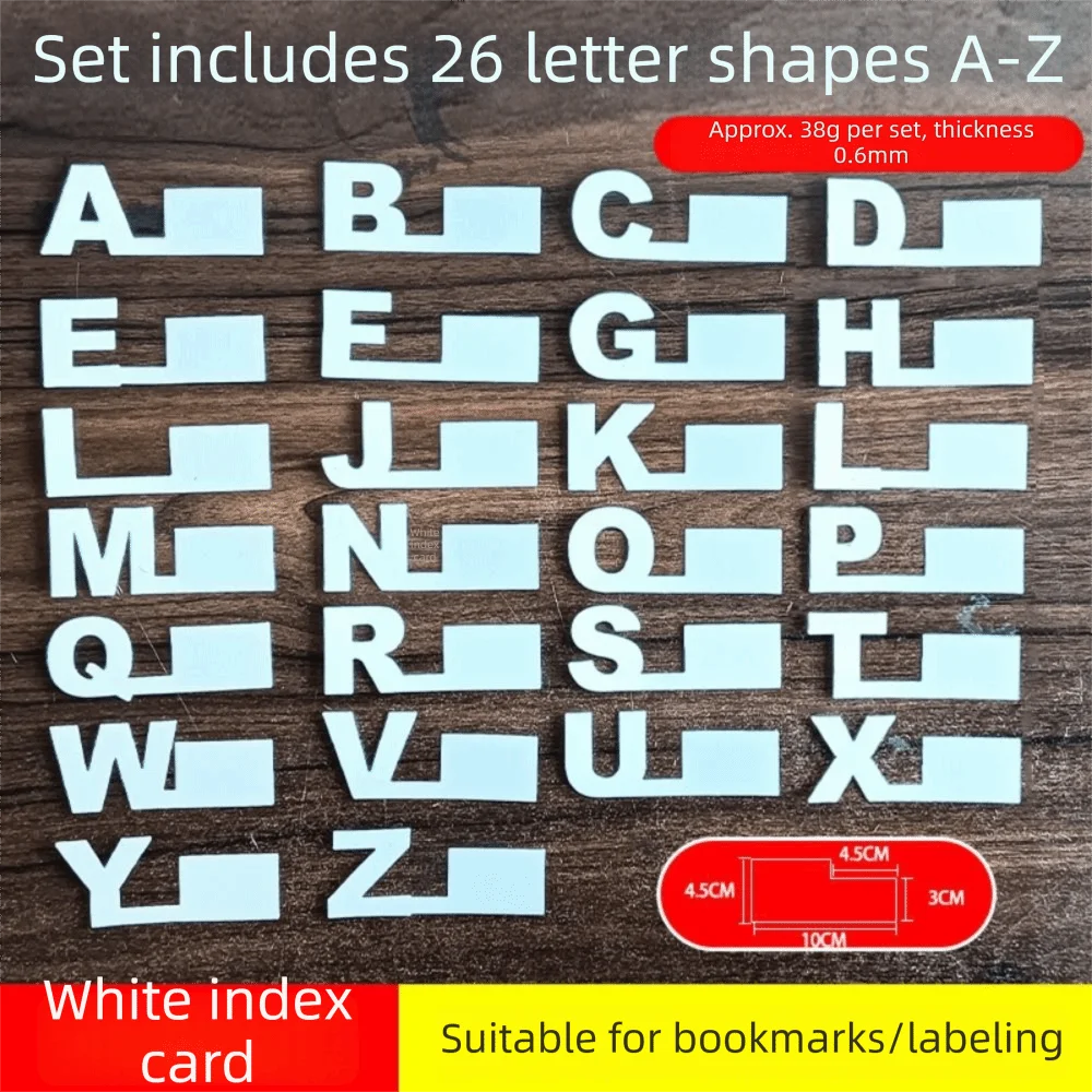 A-Z 26 Letters Alphabetical Labeling Bookmarks Plastic Dividers Premium Feel Category Identification Cards Alphabetical Tabs