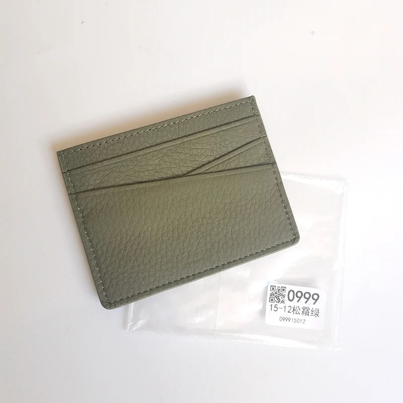 Genuine Leather Card Holder Woman Custom Name Designer Wallet Slim Luxury Card Wallet Man Engrave Initials Business Coin Purse