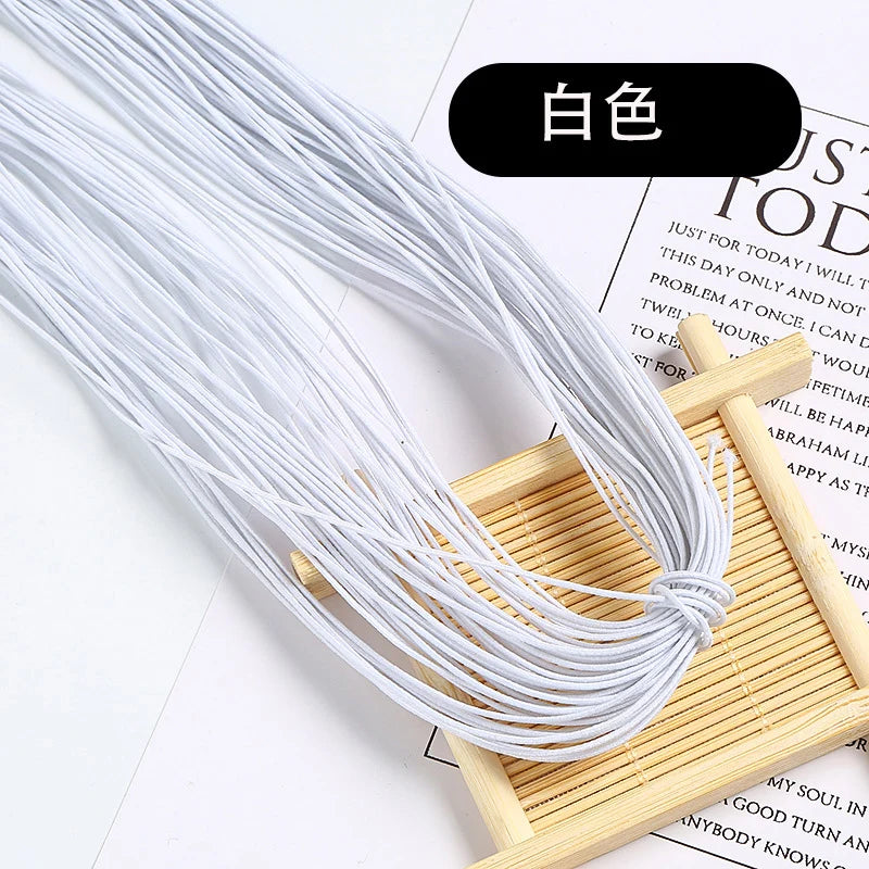 1.5mm Colorful High-Elastic Round Elastic Cord Rope Rubber Band Elastic Spandex Band Trim DIY Sewing Accessories