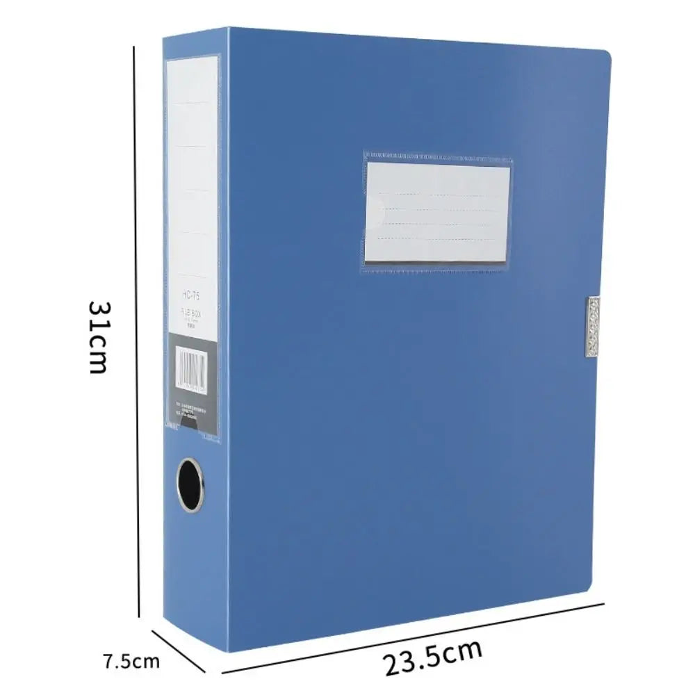 File Organizer Black Blue A4 File Folder Thickened Dustproof Paper Storage Box PP Plastic Document Case Personnel Division