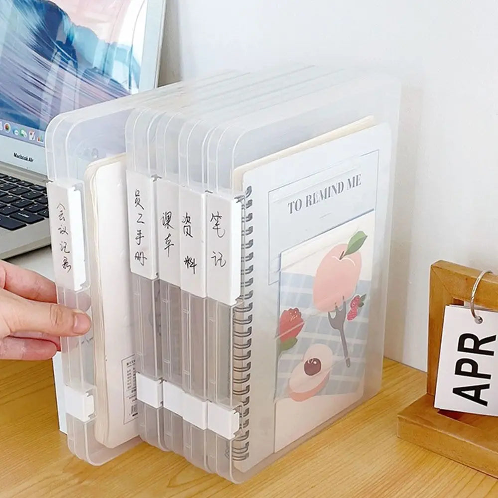 Plastic A4 Transparent Storage Box Portable Visible File Storage Cases Clear Anti-skid Buckle Puzzle Storage Holder Office