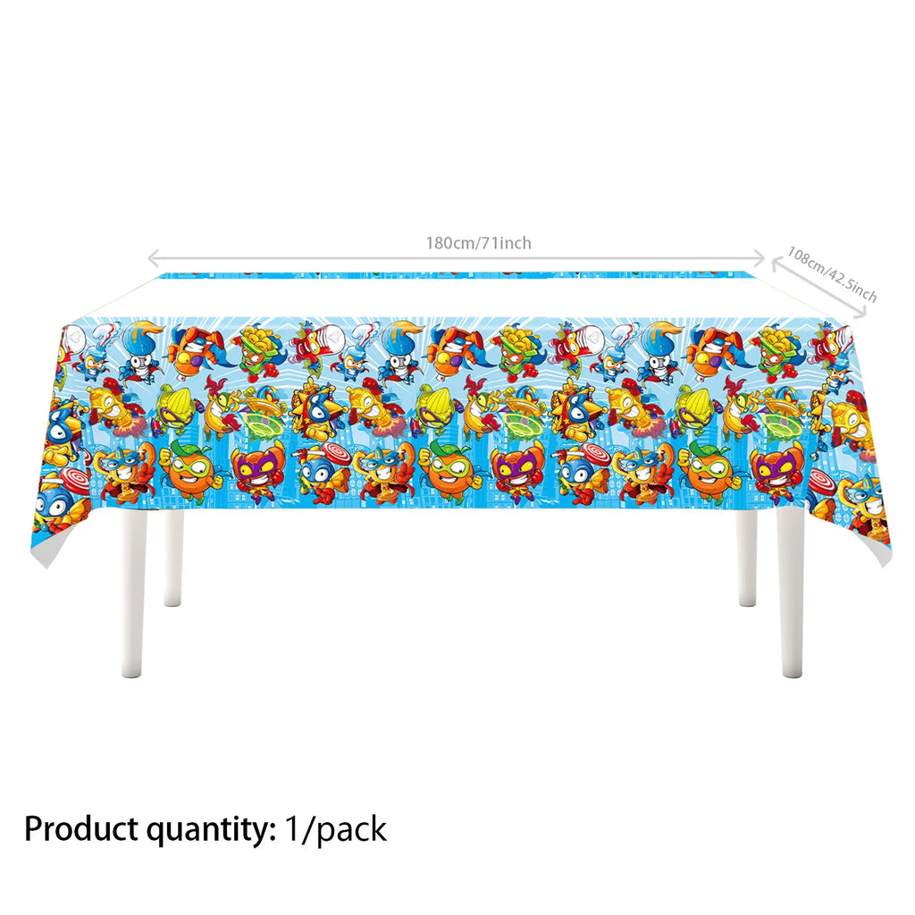 Cartoon Superzings Birthday Party Decoration Disposable Tableware Tablecloth Plates Cups Napkin Kids Favor Gifts Party Supplie