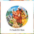 Lion King Birthday Party Decoration Lion Disposable Dinnerware Tablecloth Cup Plate 3D Balloon for Kids Baby Shower Supplies
