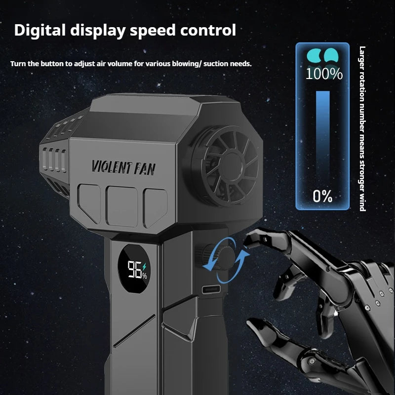 990000RPM Powerful Air Blower Turbo Blower Brushless Motor Turbo Fan Wind Speed 75m/s 10000mAh with LED Display Air Duster