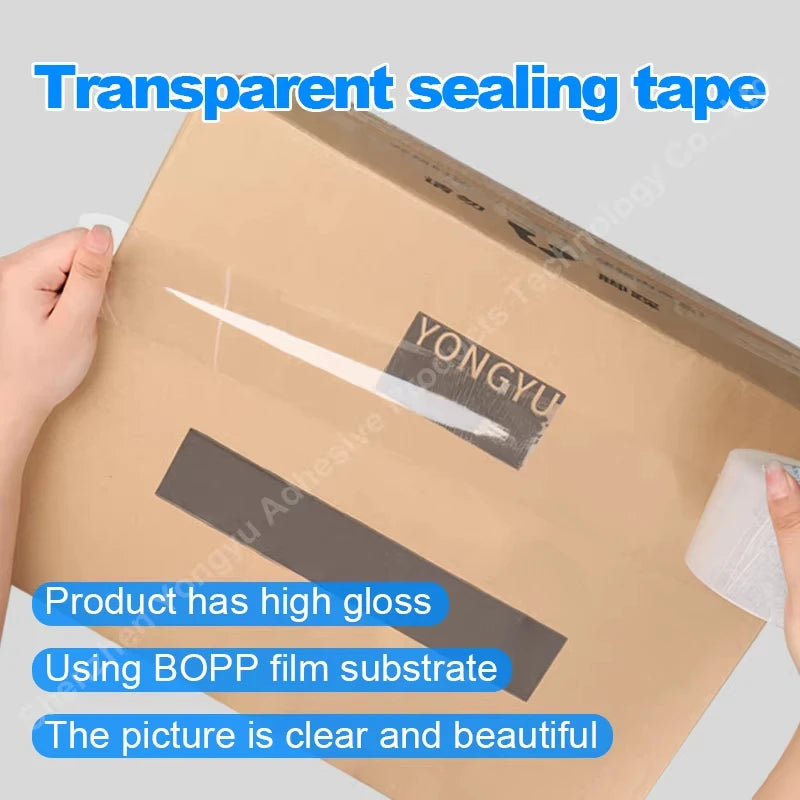 Transparent Tape  BOPP White Packaging Sealing Logistics Carton High Viscosity Express Office Fixed Items Bundling Parcels