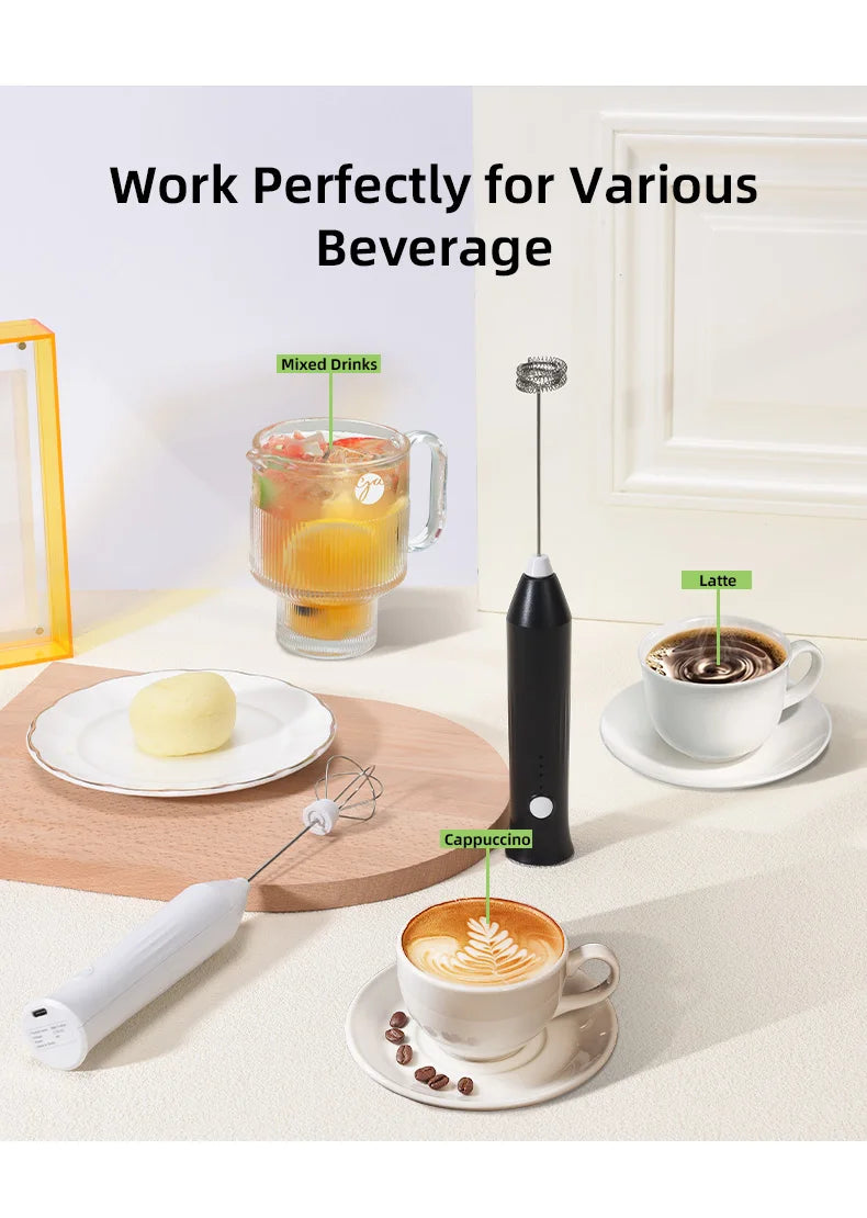 Electric Coffee Milk Foaming Mixer Coffee Creamer Whisk Handheld Egg Beater Froth Mixer Kitchen Automatic Kitchen Whisk Tools